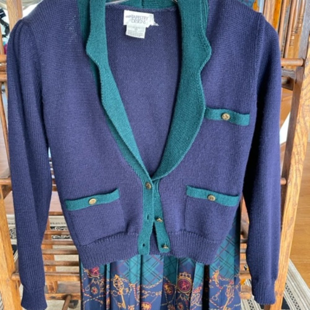 Navy & Hunter Green Sweater Set